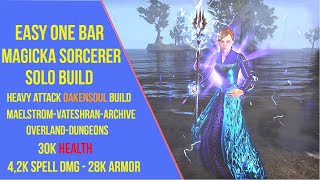 Easy One Bar Magicka Sorcerer Solo Build for ESO Gold Road  Solo Magsorc Build [upl. by Brace]