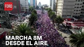 Así se ve desde el aire la marcha de 8M 2024 en CDMX  A las Tres [upl. by Ediva531]