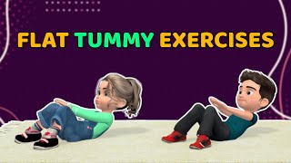 12 MAT EXERCISES FOR FLAT TUMMY  KIDS WORKOUT [upl. by Eiveneg]