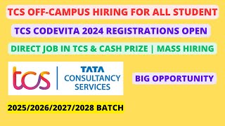 TCS Off Campus Hiring 2024  TCS CodeVita  Any Students Eligible  No  Criteria [upl. by Ripley]