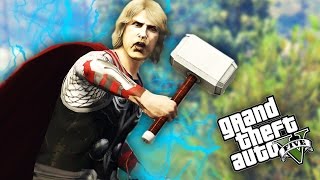 EPIC THOR SUPERHERO MOD GTA 5 Mod Funny Moments [upl. by Atinnod]