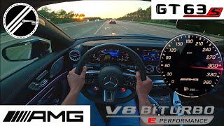 MercedesAMG GT 63 S E PERFORMANCE  843 PS  Top Speed Drive German Autobahn No Speed Limit POV [upl. by Porte]