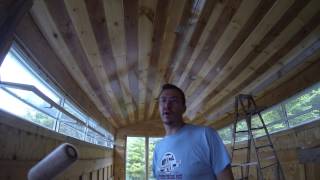 5  The easy way to finish a TampG Pine Ceiling with polyurethane [upl. by Esaele]