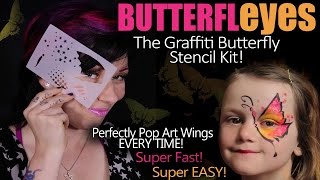 ButterflEYES Graffiti Butterfly Stencil Face painting kit and BONUS Tutorial [upl. by Ganny196]