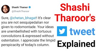 Shashi Tharoors Latest Tweet Explained [upl. by Paris]