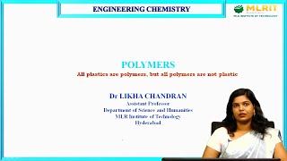 LEC01  Engineering Chemistry  Introduction to Polymers by Dr Likha Chandran [upl. by Akins]