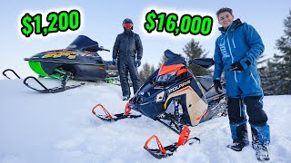 Cheap vs Expensive Snowmobiles Ditch Riding [upl. by Niall]