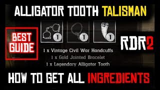 HOW TO GET ALL INGREDIENTS FOR THE ALLIGATOR TOOTH TALISMAN IN RED DEAD REDEMPTION 2 [upl. by Park]