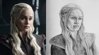 Step by Step Portrait Drawing Tutorial Loomis Method  Daenerys Stargaryen Drawing [upl. by Narah]