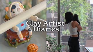 Life of a Clay Artist How I Sculpt My Characters ✿ Polymer Clay Process  Sketches [upl. by Debera540]