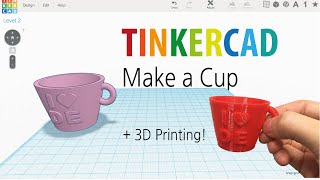 6 Make a cup 2016v with Tinkercad  3D printing  3D modeling How to make and design [upl. by Milurd34]