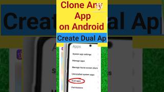 how to clone apps on Android  how to create dual apps on Android cloneapp [upl. by Ttenaej]