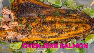 Oven Jerk Salmon recipe  step by step well seasoned [upl. by Xerxes37]