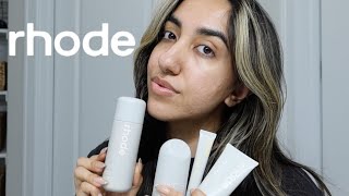 My Skincare Routine w Rhode Skin amp trying the NEW Glazing Milk [upl. by Weed]