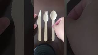 Disposable wooden cutlery set factory restaurant cutlery cutleryset [upl. by Relyks]