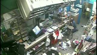 Armed robbery goes wrong shootout in Texas convenience store caught on camera [upl. by Alikee]