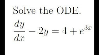 Diff Eqn a linear diff eqn example [upl. by Marti111]