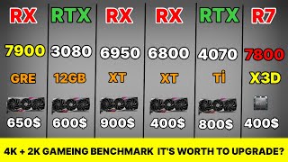 rx 7900 gre vs 4070 ti VS RX 6950 XT VS RX 6800 XT vs RTX 3080 10 GB [upl. by Ailisab]