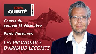 Pronostics Quinté PMU  100 Quinté du Samedi 16 décembre à ParisVincennes [upl. by Assetak]