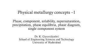 Terms  Physical metallurgy concepts [upl. by Assedo]