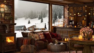 4K Cozy Coffee Shop ☕ Smooth Piano Jazz Music for Relax Study Sleep ☕ Night Winter [upl. by Nylatsyrk]