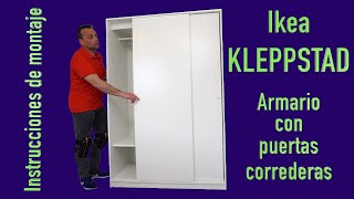 Ikea KLEPPSTAD Armario con puertas correderas Instrucciones de montaje [upl. by Gisele]