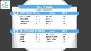 Millfield School CC Under 14 v Cricket Wales CWE U14 [upl. by Dutch]