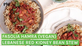 Vegan Lebanese Fasolia Hamra Red Kidney Bean Stew [upl. by Ahseal440]