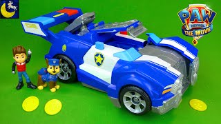 Paw Patrol The Movie Transforming Chase Police Car Vehicle Lookout Tower Liberty Adventure City Toys [upl. by Allene]