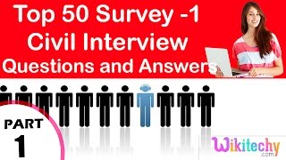 Top 50 Survey 1 Civil Technical Interview Questions and Answers Tutorial for Fresher Online [upl. by Anived389]