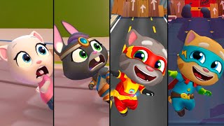 Talking Tom Time Rush Vs Hero Dash  Talking AngelaMythic Becca Vs Super TomSuper Ginger Gameplay [upl. by Ringo]