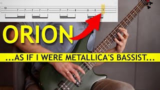 Metallica ORION Bass Cover w Tabs Andriy Vasylenko Version [upl. by Colier]