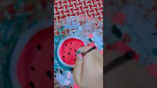 Diy watermelon clay plate 🍉✨️ clayart [upl. by Assylem]