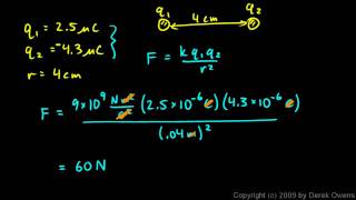 Physics 1221b  Coulombs Law  Simple Examples [upl. by Christi]