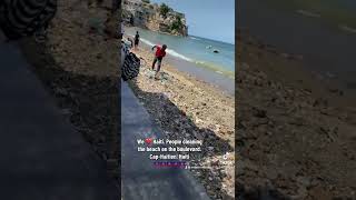 The clean up crew Cleaning beaches in Haiti haiti2024 Okap haiti [upl. by Fleece653]