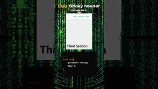 CSS Position Sticky 😍 Best Example cssproperty cssposition csstutorial coder viral html [upl. by Nitsugua]