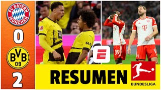 DE MAL EN PEOR Bayern Munich no pudo con el Borussia Dortmund y cayó duramente por 02  Bundesliga [upl. by Nautna]