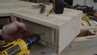 How to make a Pallet Wood Monitor Desk Riser with Drawers  Part 2 [upl. by Gabi]