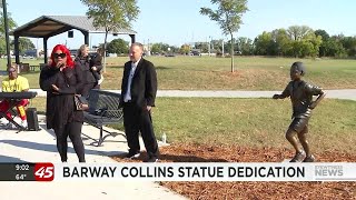 Barway Collins memorial statue dedicated nearly 10 years after shocking tragic death [upl. by Brosy710]