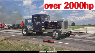 PeterBilt 358  Detroit 2 Stroke v8 18l Diesel 2000hp Dragrace Truck  Built by Frank fierro [upl. by Sherry]