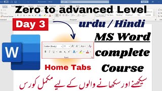 Microsoft Word Complete tutorials  Class 03 Part 2 Home tabs Font  Complete Font Formatting [upl. by Kallick]