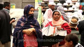 Hazrat Nizamuddin Basti market bustling with shoppers [upl. by Anerac290]