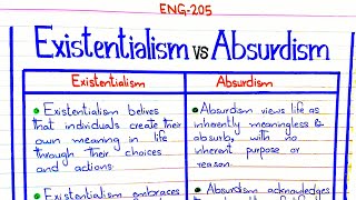 Eistentialism VS Absurdism ENG205 4thsemester pu [upl. by Jovitta]