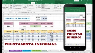 Como Prestar Dinero y ganar Intereses Prestamista Informal Control de Prestamos [upl. by Dominik]