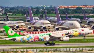 20 MINS LANDINGS amp TAKEOFFS at BKK  4K  Close Up Plane Spotting at Bangkok Suvarnabhumi 2022 [upl. by Ibbob]