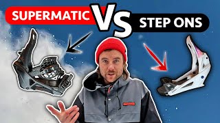 Burton Step Ons Versus Nidecker Supermatic Snowboard Bindings [upl. by Hairu764]