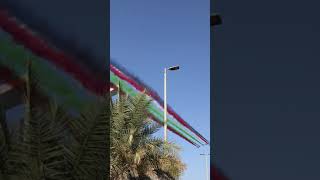 Adnoc Marathon 2021  Aircraft color the sky with UAE Flag  Abu Dhabi [upl. by Romie634]