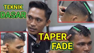 STEP BY STEP TUTORIAL TEKNIK DASAR TAPER FADEtaper fade haircut tutorial [upl. by Pepito]