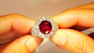 Unheated Kashmir Trapiche Ruby Ring at 526 carats by Kat Florence KF07012 [upl. by Aronas689]