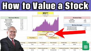 How to Value a Stock Stock Valuation Spreadsheet Tutorial [upl. by Haeel190]